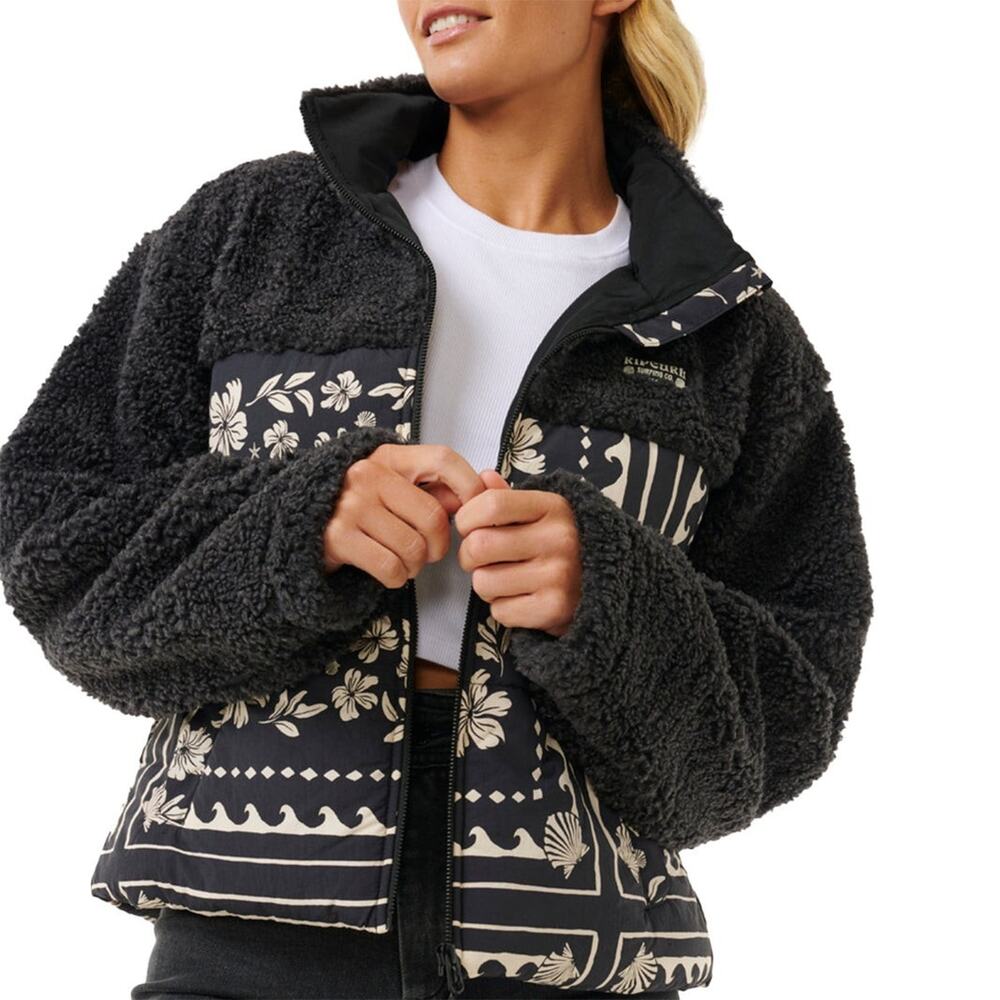 Rip Curl Women Soleil Puffer Multicolor Zip Up Jacket Size Small